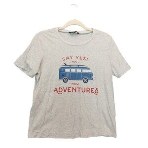 DOWNEAST Summer T-Shirt Size M(8-10) Women Casual Solid Gray 100% Cotton